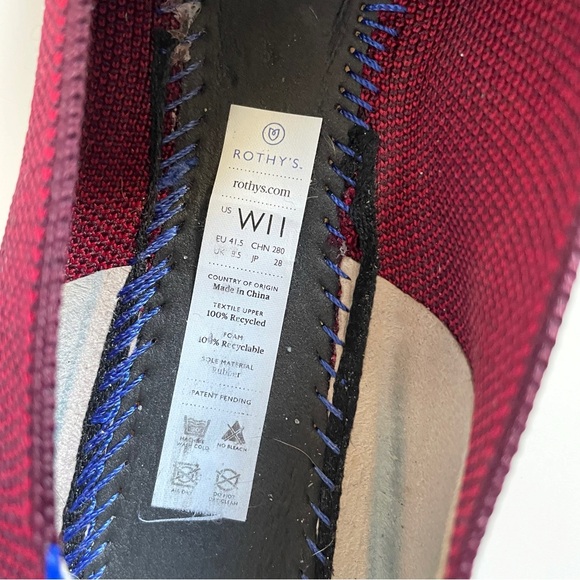 Rothy's Garnet Reflective Stripe Loafer | Women’s Size 11 - Picture 7 of 9